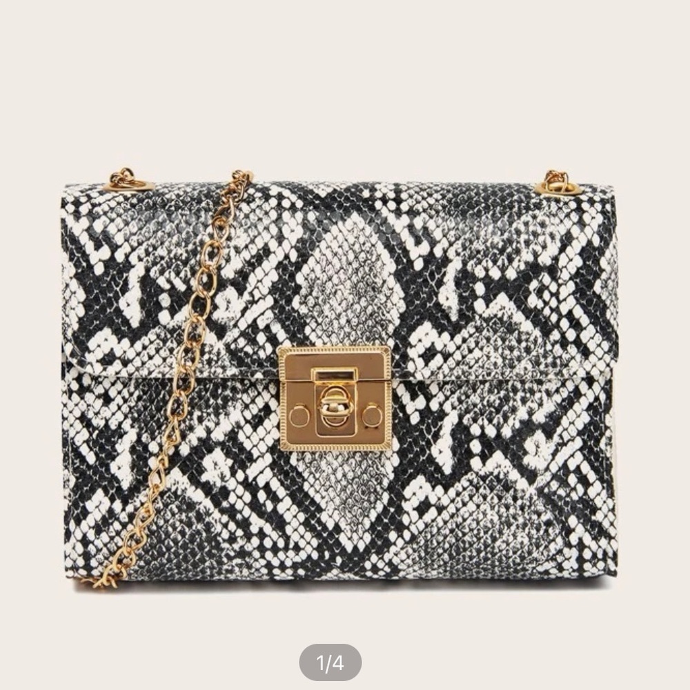 Leather snake skin bag